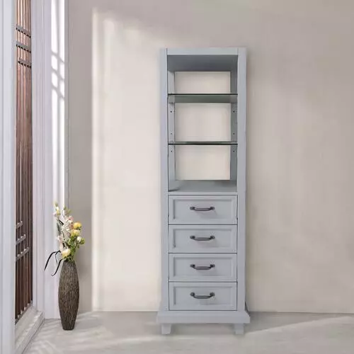 Tuscany® Addison 18"W X 18"D X 60"H Gray Linen Bathroom Cabinet with Shelves 2 Tuscany® Addison 18"W X 18"D X 60"H Gray Linen Bathroom Cabinet with Shelves - Image 2