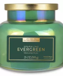 Tuscany Candle™ Sparkling Evergreen Iridescent Jar Candle - 21 Oz - Premium Scented Candle for Home Decoration