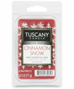 Tuscany Candle™ Cinnamon Snow Wax Melt - 6 Pack | Long-Lasting Fragrance | Premium Soy Wax | Decorative Accents