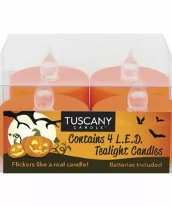 Tuscany Candle™ Orange LED Tea Light Candle - 4 Pack - Flameless Decorative Accents for Home & Events
