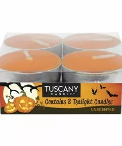 Tuscany Candle™ Orange Tea Light Candle - 8 Pack | Long-Lasting, Aromatic, Decorative Accents for Home