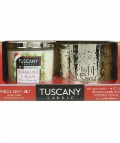 Tuscany Candle™ 2-Piece Peppermint Cream Candle Gift Set - Holiday Home Decor & Refresh