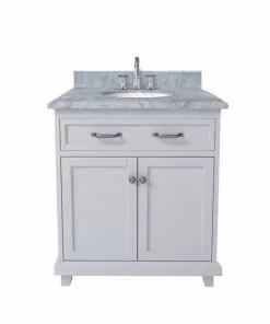 Tuscany® Addison 30"W x 22"D Gray Vanity with Carrara Marble Top & Oval Undermount Bowl