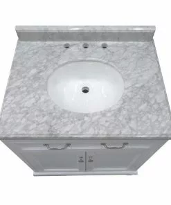 Tuscany® Addison 30"W x 22"D Gray Vanity with Carrara Marble Top & Oval Undermount Bowl 8 Tuscany® Addison 30"W x 22"D Gray Vanity with Carrara Marble Top & Oval Undermount Bowl -Tuscany Shop 30GTOP4