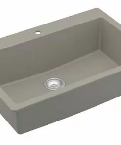 Tuscany Dual Mount 33" Concrete Quartz Composite 1-Hole Single Bowl Kitchen Sink - Durable & Stylish 8 Tuscany Dual Mount 33" Concrete Quartz Composite 1-Hole Single Bowl Kitchen Sink - Durable & Stylish -Tuscany Shop 33229 1000 CON 4
