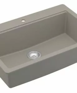 Tuscany Dual Mount 33" Concrete Quartz Composite 1-Hole Single Bowl Kitchen Sink - Modern Workstation Design 13 Tuscany Dual Mount 33" Concrete Quartz Composite 1-Hole Single Bowl Kitchen Sink - Modern Workstation Design -Tuscany Shop 33229 2000 CON 6