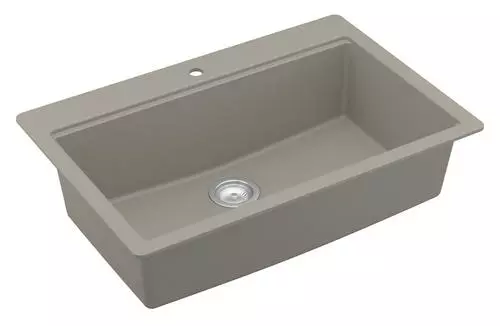 Tuscany Dual Mount 33" Concrete Quartz Composite 1-Hole Single Bowl Kitchen Sink - Modern Workstation Design 7 Tuscany Dual Mount 33" Concrete Quartz Composite 1-Hole Single Bowl Kitchen Sink - Modern Workstation Design - Image 7