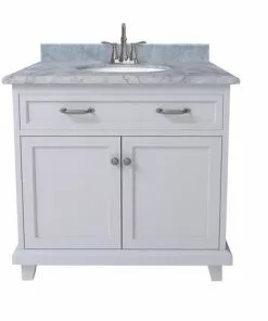 Tuscany® Addison 36"W Gray Vanity with Carrara Marble Top & Oval Undermount Bowl