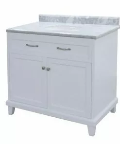 Tuscany® Addison 36"W Gray Vanity with Carrara Marble Top & Oval Undermount Bowl 7 Tuscany® Addison 36"W Gray Vanity with Carrara Marble Top & Oval Undermount Bowl -Tuscany Shop 36GRIGHT4