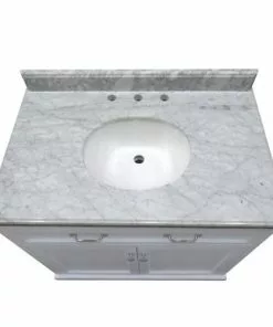 Tuscany® Addison 36"W Gray Vanity with Carrara Marble Top & Oval Undermount Bowl 8 Tuscany® Addison 36"W Gray Vanity with Carrara Marble Top & Oval Undermount Bowl -Tuscany Shop 36GTOP4