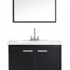 Tuscany® Verona 31"W X 19"D Black Vanity with White Ceramic Top & Integrated Bowl & Mirror