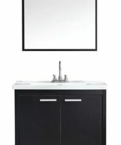 Tuscany® Verona 31"W X 19"D Black Vanity with White Ceramic Top & Integrated Bowl & Mirror