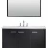 Tuscany® Verona 48"W Black Bathroom Vanity with White Ceramic Top & Integrated Rectangular Bowl & Mirror