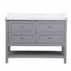 Tuscany® Lucca 48"W Gray Vanity with White Cultured Marble Top & Oval Undermount Bowl