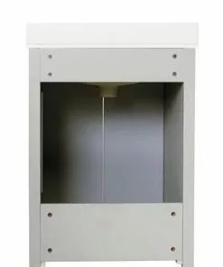 Tuscany® Salerno 24"W x 22"D Gray Vanity with White Cultured Marble Top & Rectangular Undermount Bowl - Elegant Bathroom Solution -Tuscany Shop 4838103g24b11