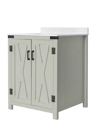 Tuscany® Salerno 30"W x 22"D Gray Vanity with White Cultured Marble Top & Rectangular Undermount Bowl 2 Tuscany® Salerno 30"W x 22"D Gray Vanity with White Cultured Marble Top & Rectangular Undermount Bowl - Image 2