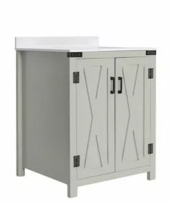 Tuscany® Salerno 30"W x 22"D Gray Vanity with White Cultured Marble Top & Rectangular Undermount Bowl 8 Tuscany® Salerno 30"W x 22"D Gray Vanity with White Cultured Marble Top & Rectangular Undermount Bowl -Tuscany Shop 4838104g30r11