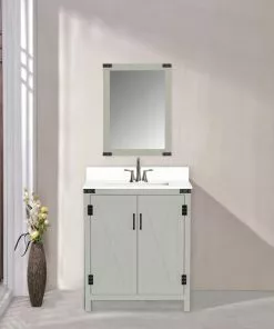 Tuscany® Salerno 30"W x 22"D Gray Vanity with White Cultured Marble Top & Rectangular Undermount Bowl 11 Tuscany® Salerno 30"W x 22"D Gray Vanity with White Cultured Marble Top & Rectangular Undermount Bowl -Tuscany Shop 4838104g30s15
