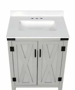 Tuscany® Salerno 30"W x 22"D Gray Vanity with White Cultured Marble Top & Rectangular Undermount Bowl 9 Tuscany® Salerno 30"W x 22"D Gray Vanity with White Cultured Marble Top & Rectangular Undermount Bowl -Tuscany Shop 4838104g30t11