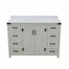 Tuscany® Salerno 48"W X 22"D Gray Vanity with White Cultured Marble Top & Rectangular Undermount Bowl
