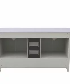 Tuscany® Salerno 60"W X 22"D Gray Vanity with White Cultured Marble Top & Rectangular Undermount Bowls -Tuscany Shop 4838107g60b11