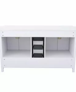 Tuscany® Salerno 60"W White Bathroom Vanity with Cultured Marble Top & Rectangular Undermount Bowls 10 Tuscany® Salerno 60"W White Bathroom Vanity with Cultured Marble Top & Rectangular Undermount Bowls -Tuscany Shop 4838113w60back