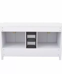 Tuscany® Salerno 72"W White Vanity with Cultured Marble Top & Rectangular Undermount Bowls – Stylish Bathroom Upgrade -Tuscany Shop 4838114w72back