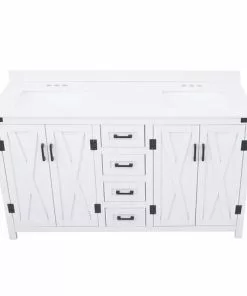 Tuscany® Salerno 72"W White Vanity with Cultured Marble Top & Rectangular Undermount Bowls – Stylish Bathroom Upgrade -Tuscany Shop 4838114w72top