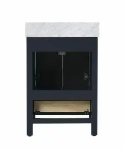 Tuscany® Tirana 24"W x 22"D Blue Vanity with Carrara Marble Top & Rectangular Undermount Bowl -Tuscany Shop 4838127b24back