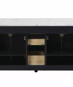 Tuscany® Tirana 60"W Blue Vanity with Carrara Marble Top & Rectangular Undermount Bowls -Tuscany Shop 4838131b60back