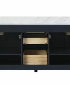 Tuscany® Tirana 72"W Blue Vanity with Carrara Marble Top & Rectangular Undermount Bowls - Modern Bathroom Vanity -Tuscany Shop 4838132b72back