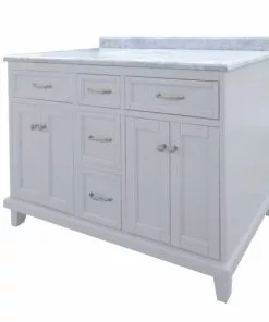 Tuscany® Addison 48"W x 22"D Gray Vanity with Carrara Marble Top & Oval Undermount Bowl -Tuscany Shop 48GRIGHT4