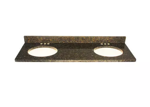 Tuscany® 61"W X 22"D Uba Tuba Granite Vanity Top with Oval Undermount Bowls | Premium Bathroom Vanity Top 2 Tuscany® 61"W X 22"D Uba Tuba Granite Vanity Top with Oval Undermount Bowls | Premium Bathroom Vanity Top - Image 2