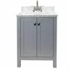 Tuscany® Rio 24"W x 22"D Gray Vanity with Natural Carrara Marble Top & Rectangular Undermount Bowl