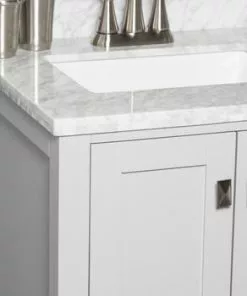 Tuscany® Rio 24"W x 22"D Gray Vanity with Natural Carrara Marble Top & Rectangular Undermount Bowl -Tuscany Shop 605 0637 11