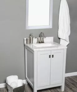 Tuscany® Rio 24"W x 22"D Gray Vanity with Natural Carrara Marble Top & Rectangular Undermount Bowl -Tuscany Shop 605 0637 7