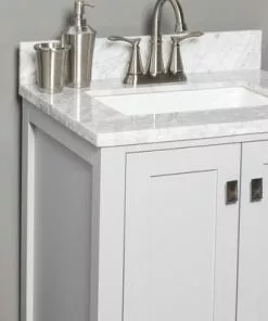Tuscany® Rio 24"W x 22"D Gray Vanity with Natural Carrara Marble Top & Rectangular Undermount Bowl -Tuscany Shop 605 0637 8