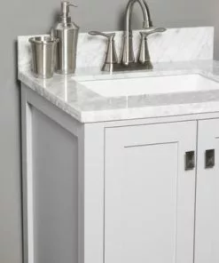Tuscany® Rio 24"W x 22"D Gray Vanity with Natural Carrara Marble Top & Rectangular Undermount Bowl -Tuscany Shop 605 0637 9