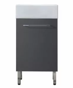 Tuscany® Florence 18"W X 14"D Gray Vanity with White Ceramic Top & Rectangular Integrated Bowl