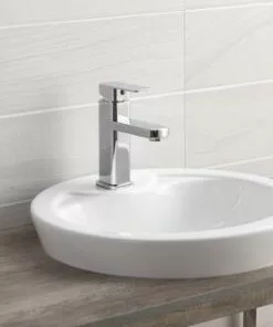 Tuscany® Gideon 18"W White Round Drop-In Bathroom Sink - Modern & Durable Design -Tuscany Shop 6070044 P SC