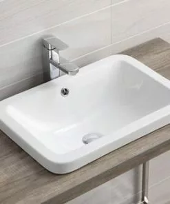Tuscany® Soren 21-5/8"W X 15-1/8"D White Rectangle Drop-In Bathroom Sink - Elegant & Durable Design -Tuscany Shop 6070045 P AV1