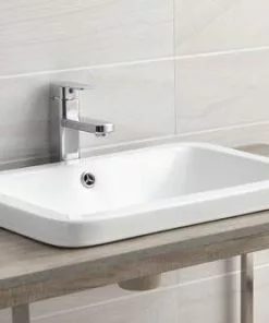 Tuscany® Soren 21-5/8"W X 15-1/8"D White Rectangle Drop-In Bathroom Sink - Elegant & Durable Design -Tuscany Shop 6070045 P SC