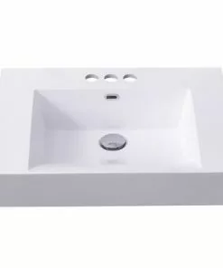 Tuscany® Henley 24"W x 18"D White Rectangle Wall-Mount Bathroom Sink - Elegant and Space-Saving