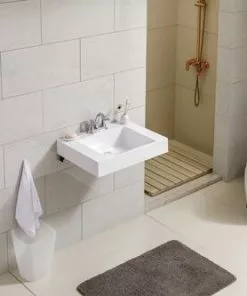 Tuscany® Henley 24"W x 18"D White Rectangle Wall-Mount Bathroom Sink - Elegant and Space-Saving -Tuscany Shop 6070047 SC2