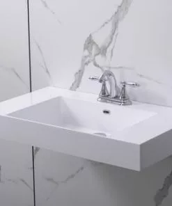 Tuscany® Henley 32"W X 18"D White Rectangle Wall-Mount Bathroom Sink - Elegant & Space-Saving Design -Tuscany Shop 6070048 P SC