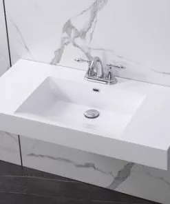Tuscany® Henley 37"W x 18"D White Rectangle Wall-Mount Bathroom Sink - Modern & Stylish -Tuscany Shop 6070049 P AV1
