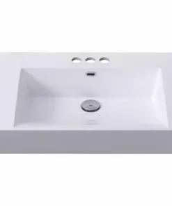 Tuscany® Henley 37"W x 18"D White Rectangle Wall-Mount Bathroom Sink - Modern & Stylish