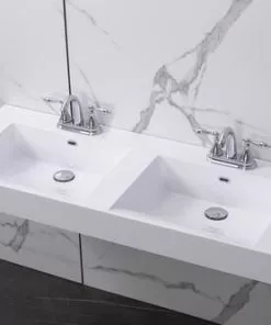 Tuscany® Henley 47"W X 18"D White Rectangle Wall-Mount Bathroom Sink - Modern Space-Saving Design -Tuscany Shop 6070050 P AV1