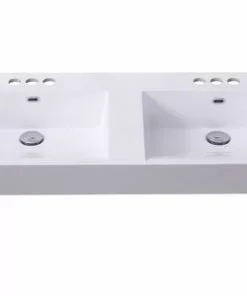 Tuscany® Henley 47"W X 18"D White Rectangle Wall-Mount Bathroom Sink - Modern Space-Saving Design
