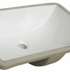 Foremost Tuscany® 20-3/8"W x 15-1/8"D White Rectangular Undermount Bathroom Sink - Premium Quality & Modern Design -Tuscany Shop 6070062 ANGLE